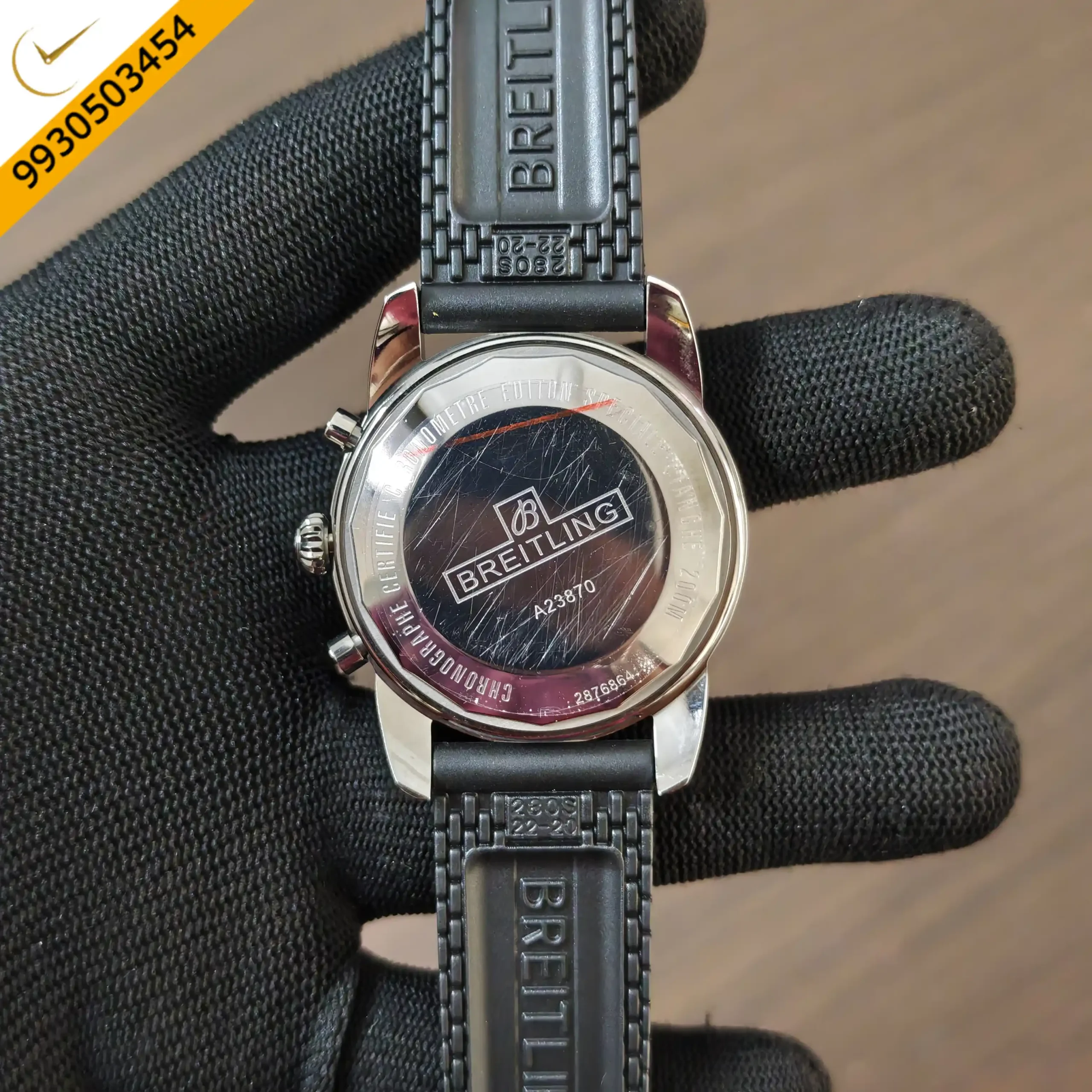 Breitling Superocean Heritage B01 Black Dial Chronograph Black Rubber Strap Swiss Automatic Watch - Image 2
