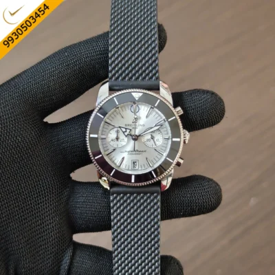 Breitling Superocean Heritage B01 White Dial Chronograph Black Rubber Strap Swiss Automatic Watch