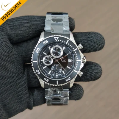 Luxury Full Black Dial Swiss Chronograph Wristwatch