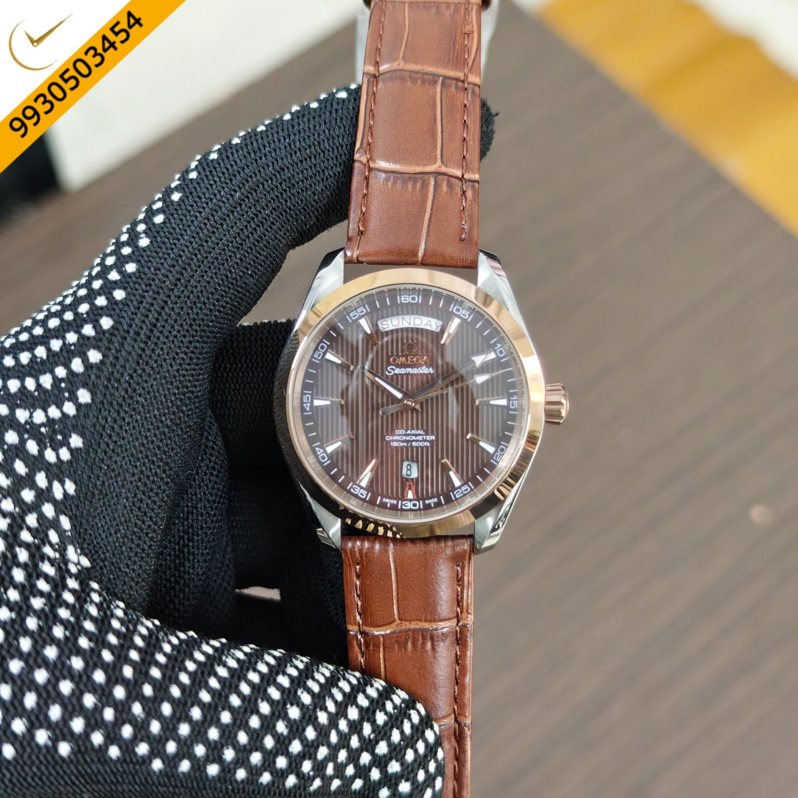 Omega Seamaster Aqua Terra 150M Co-Axial Day-Date Brown Dial Swiss automatic Watch