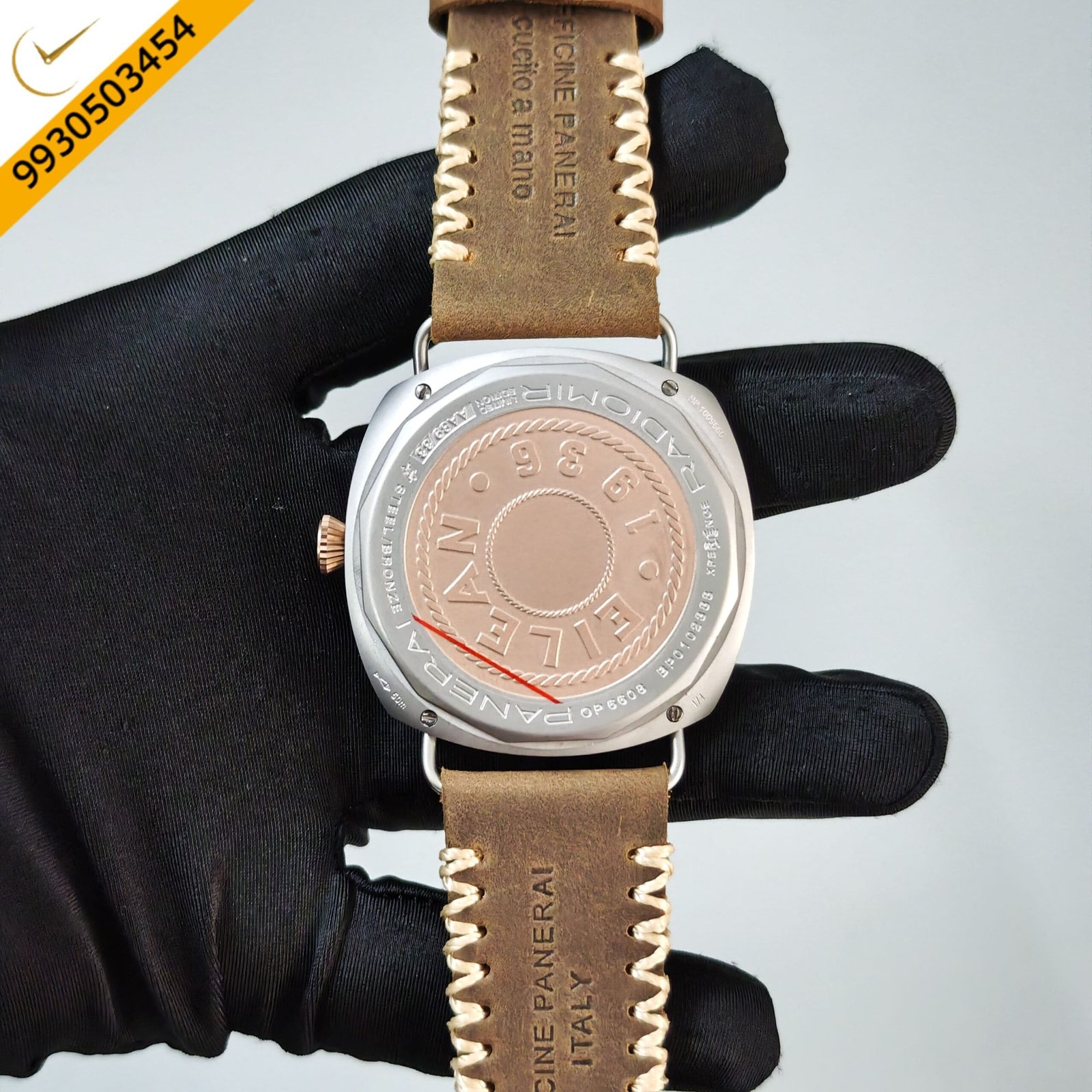 Panerai Radiomir Blue Dial Leather Strap Watch - Image 2