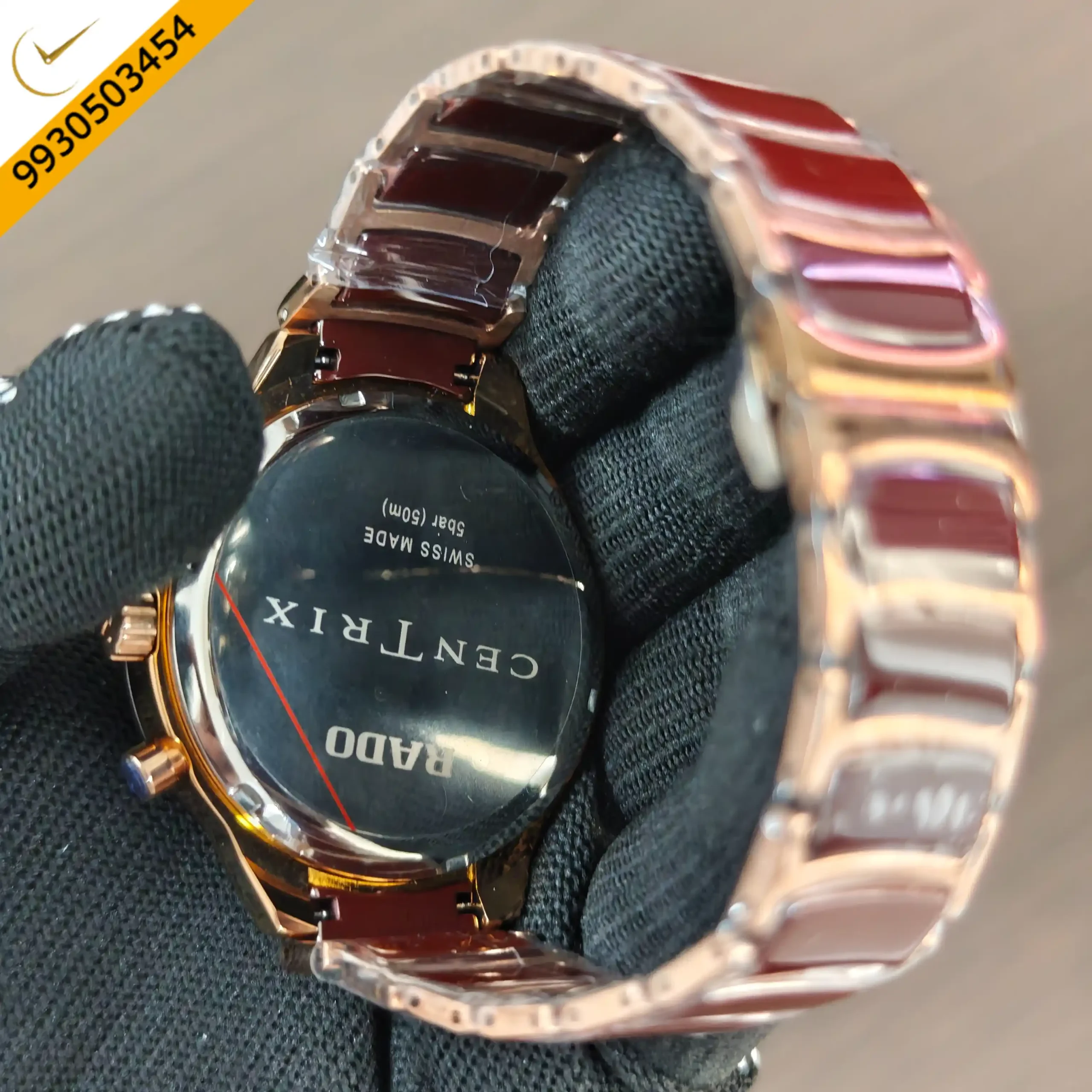 Rado Centrix Chronograph Rose Gold Brown Dial Swiss Quartz Watch - Image 2