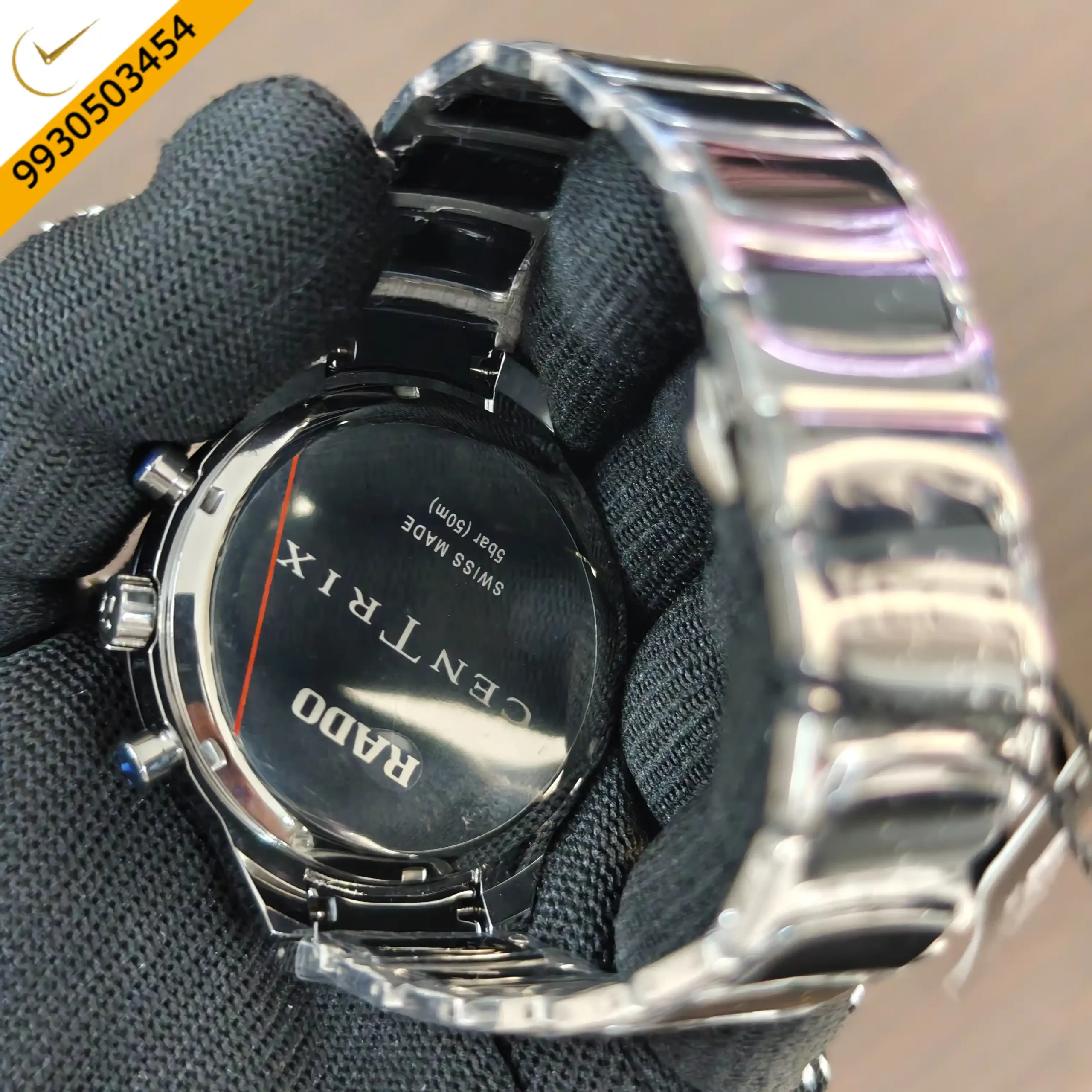 Rado Centrix Chronograph Silver Black Swiss Quartz Watch - Image 2