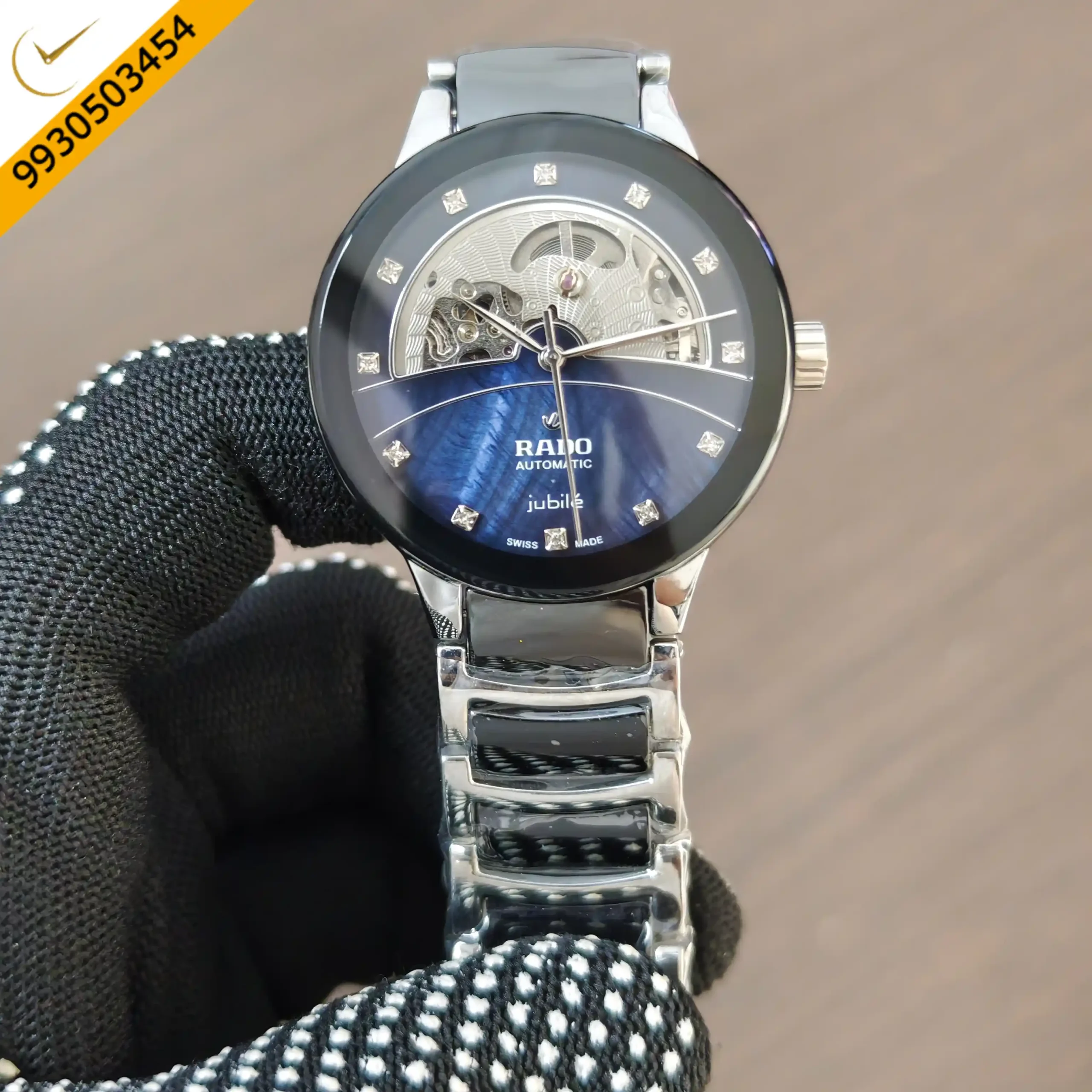 Rado Centrix Diamonds Open Heart Silver Blue Dial Swiss Automatic Watch
