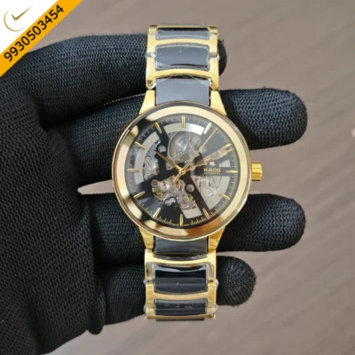 Rado Centrix Gold Skeleton Dial Swiss Automatic Watch