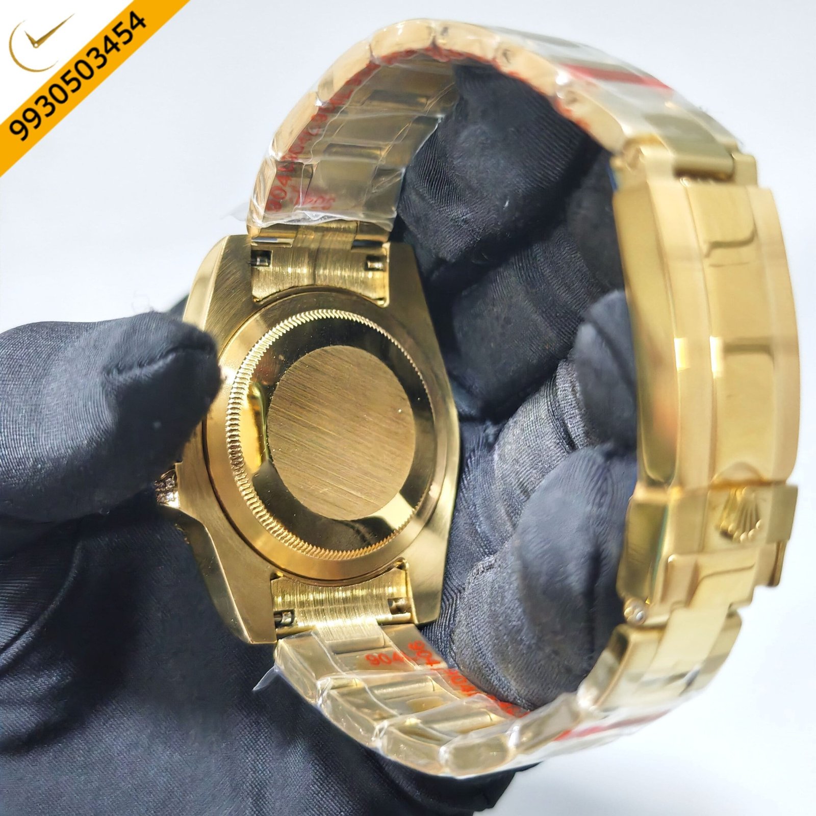 Rolex Submariner Golden Diamond Bazel Full Black Dial Swiss Automatic Watch - Image 2