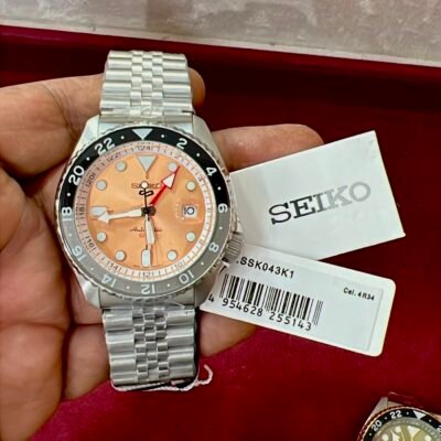 Seiko 5 Sports GMT SSK003K1 Rose Gold Dial Swiss Automatic Watch