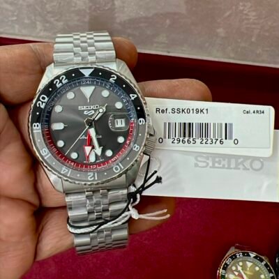 Seiko 5 Sports GMT SSK003K1 Black Dial Swiss Automatic Watch