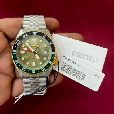 Seiko 5 Sports GMT SSK003K1 Gold Dial Swiss Automatic Watch