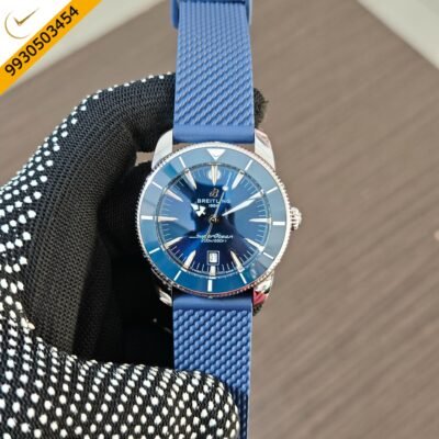 Breitling Superocean Blue Dial with Blue Rubber Strap Swiss Quartz Watch