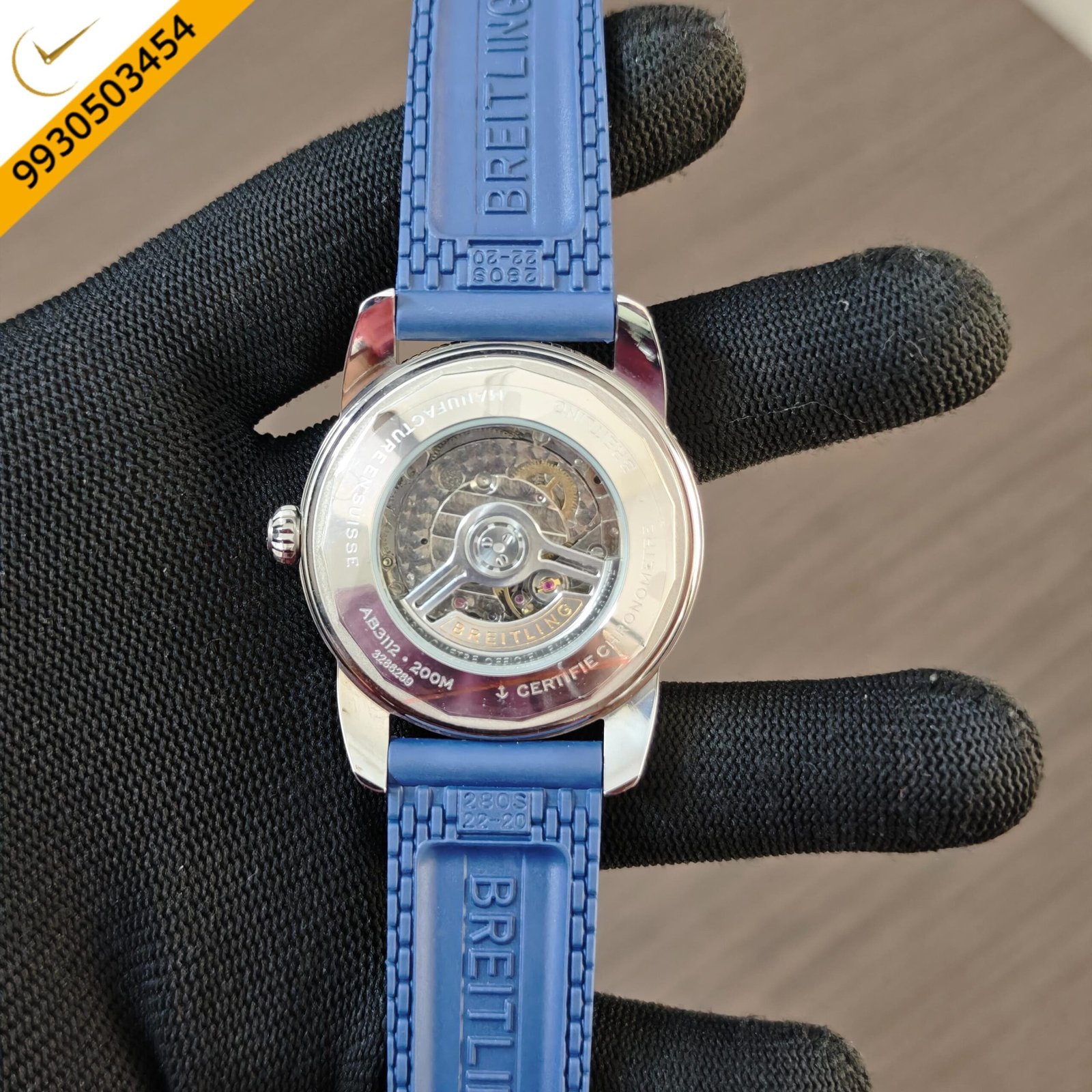 Breitling Superocean Blue Dial with Blue Rubber Strap Swiss Quartz Watch - Image 3