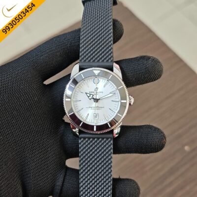 Breitling Superocean White Dial with Black Rubber Strap Swiss Quartz Watch
