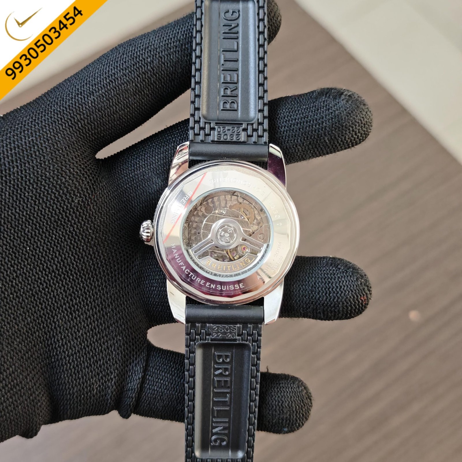 Breitling Superocean White Dial with Black Rubber Strap Swiss Quartz Watch - Image 3