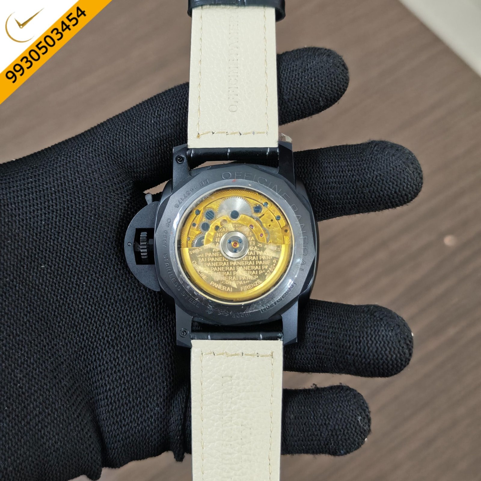 Panerai Luminor 10 Giorni Green Dial Leather Strap Swiss Automatic Watch - Image 3