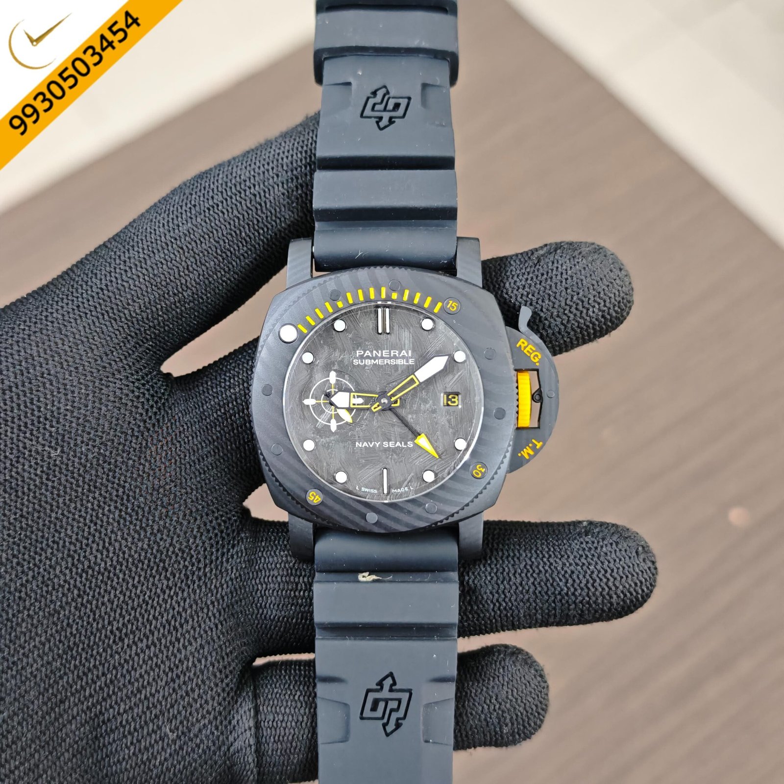 Panerai Submersible Navy SEALs Carbotech Rubber Strap Swiss Automatic Watch