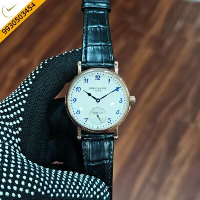 Patek Philippe Classic Tourbillon White Dial Black Leather Strap Swiss Automatic Strap Watch
