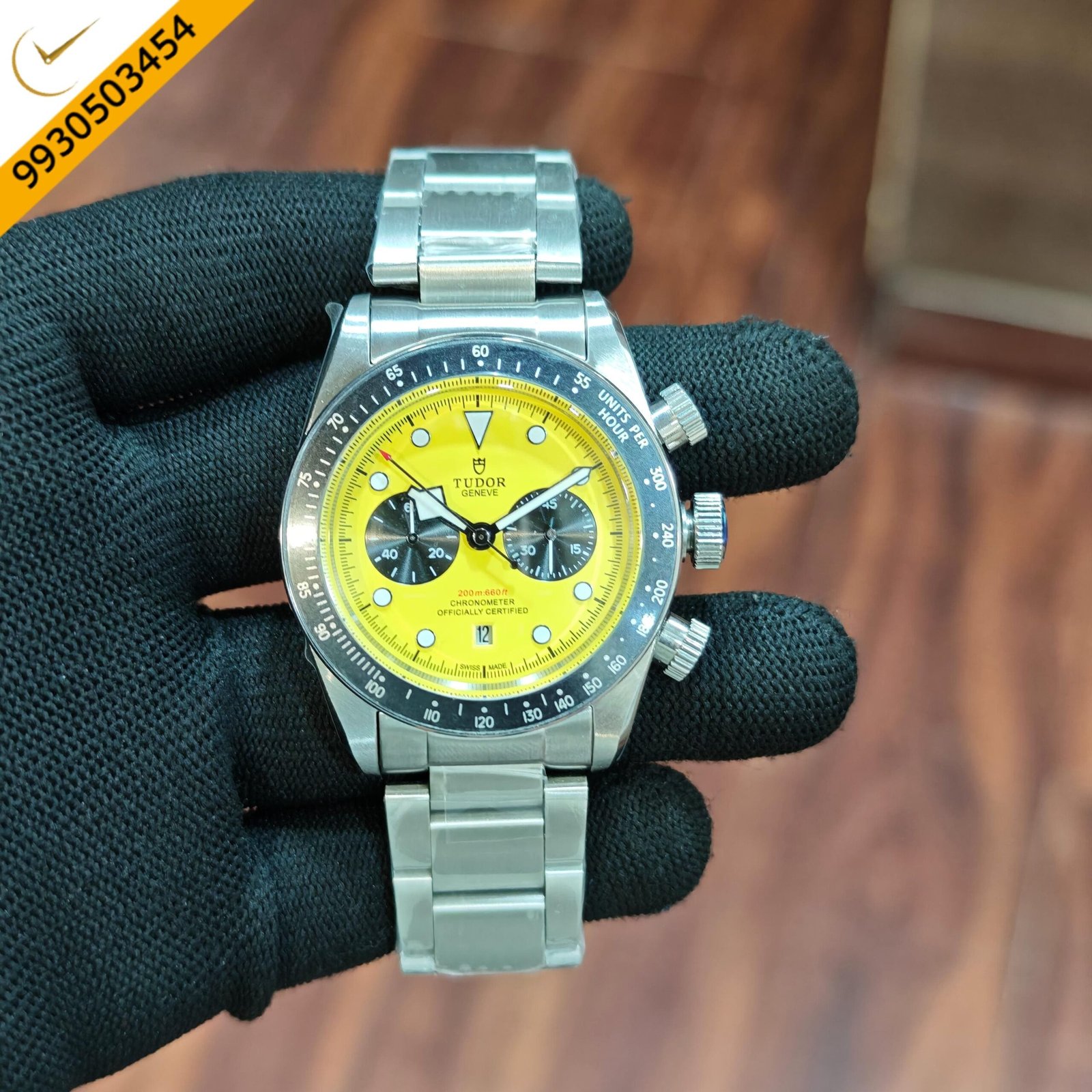 Tudor Black Bay Chronograph Steel Yellow Dial Stainless Steel jubilee strap Swiss Automatic Watch