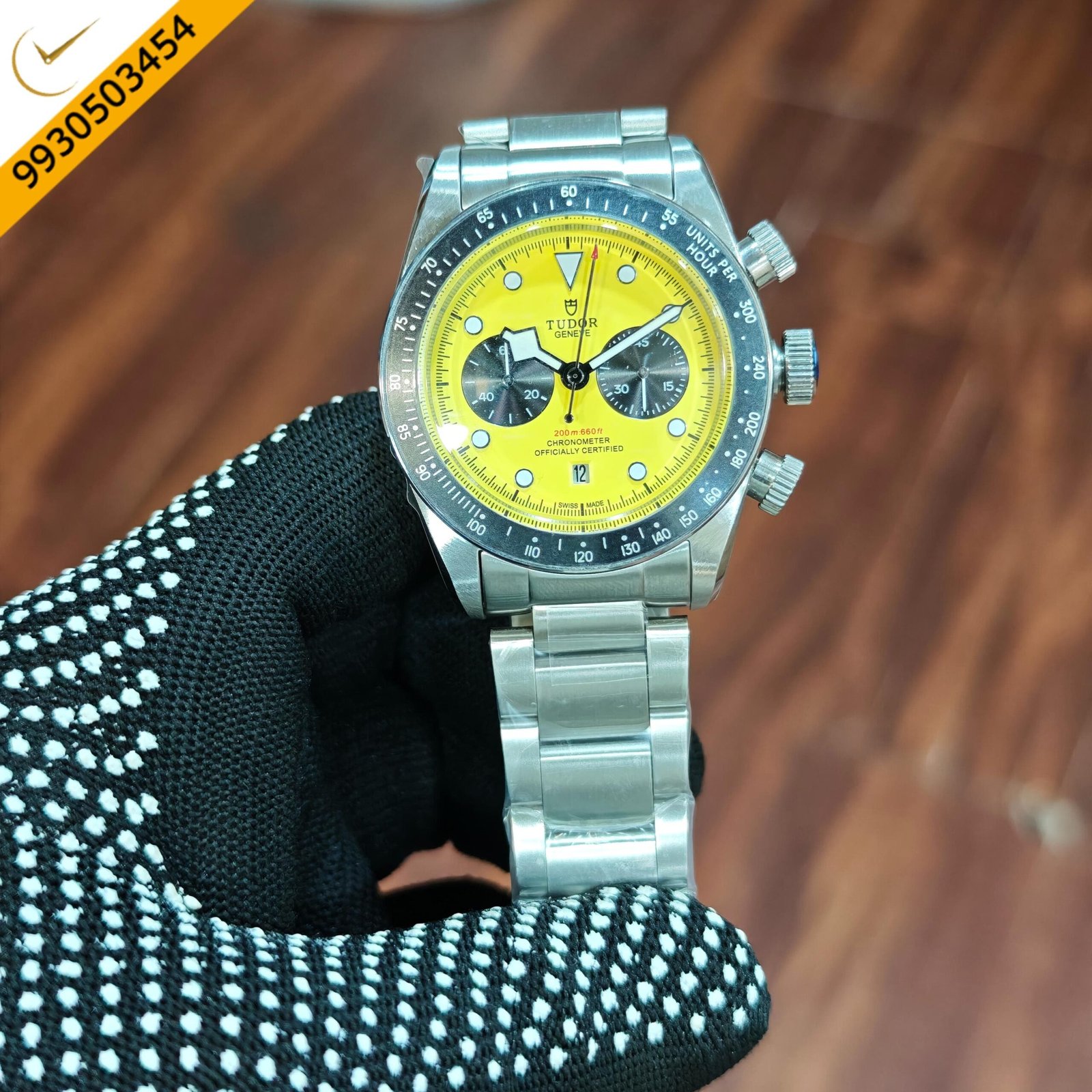 Tudor Black Bay Chronograph Steel Yellow Dial Stainless Steel jubilee strap Swiss Automatic Watch - Image 2